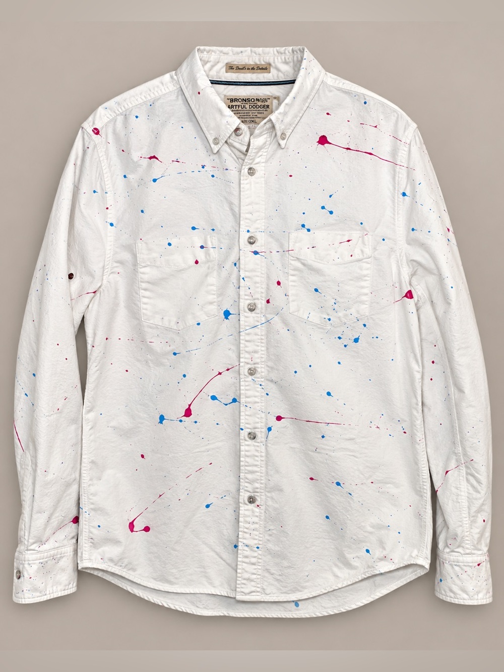 Artful Dodger The Bronson Oxford 2XL Paint Splatter Y2K Streetwear Shirt